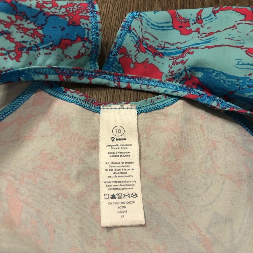 Ivivva by Lululemon Racerback Tank Top Girls Size 10 Pink Blue‎ - Picture 4 of 4
